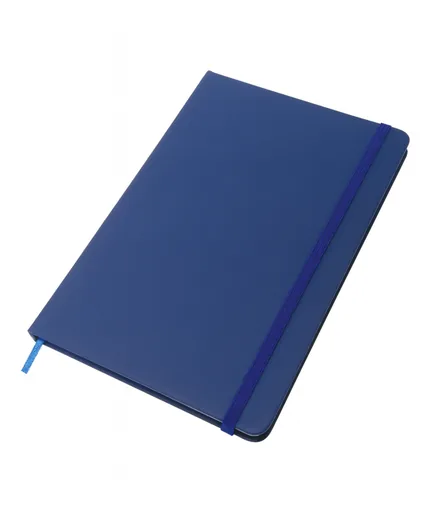 Libreta tapa dura con elástico, color azul