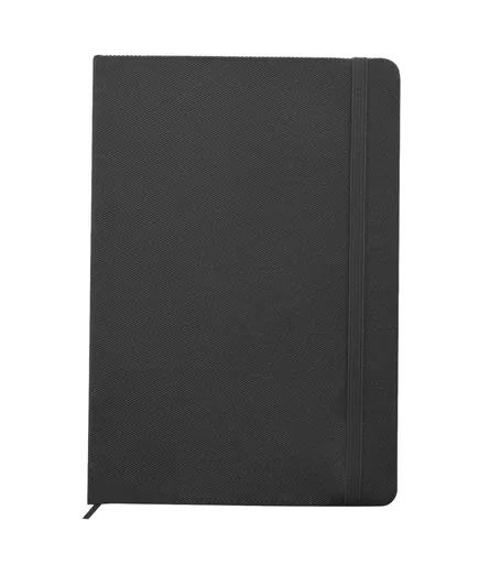 Libreta de tela con elástico, color negro